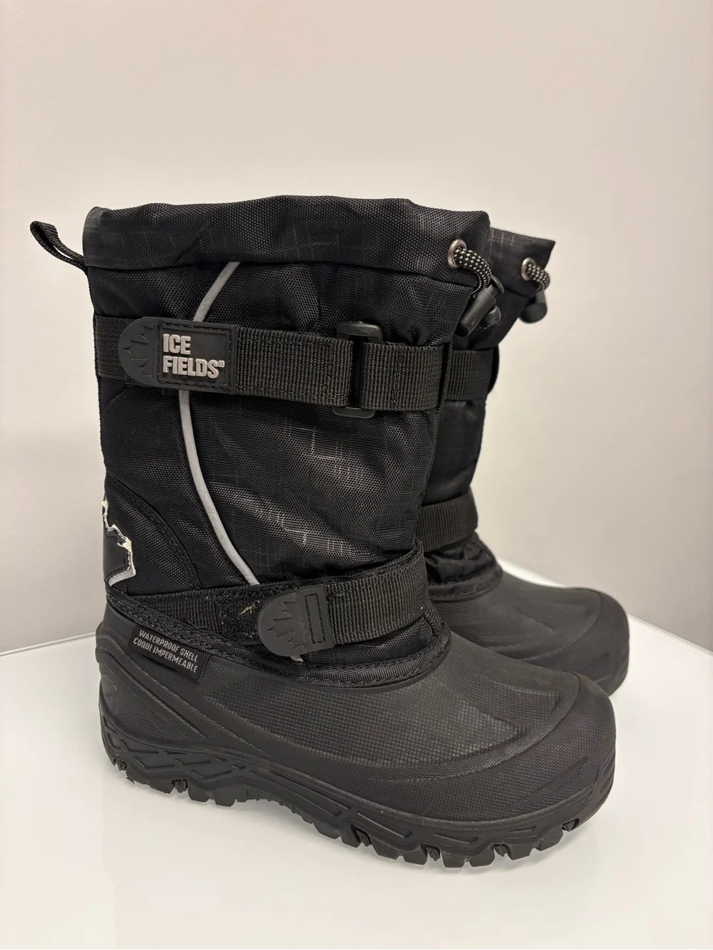 Kids snow boots size 1 boys girls Ice Fields waterproof warm